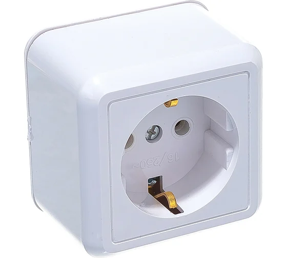 Розетка откр.установки 1-мест с/з крем Оптима Кунцево-Электро
