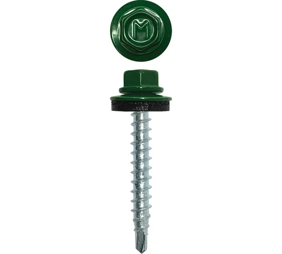 Саморез кровельный RAL6005 4,8х35 дерево  50шт зеленый мох Daxmer