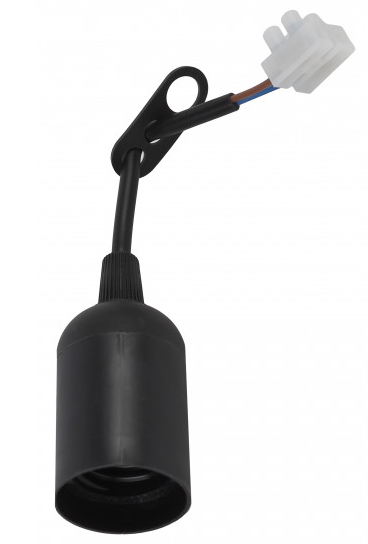 Патрон подвесной пластиковый Е27 с клеммной колодкой черный Эра