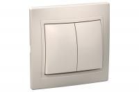 Выключатель 2-кл крем Кварта IEK