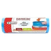 Мешки д/мусора  30л/20шт 12мкм ПНД голубые Komfi