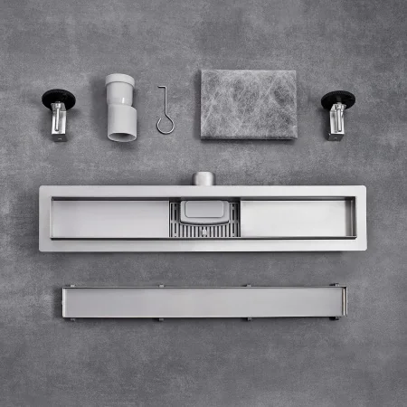 Трап линейный 50  80х700 горизонтальный нерж РМС