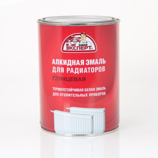 Эмаль для радиаторов алкидная 0,9кг белая Эксперт