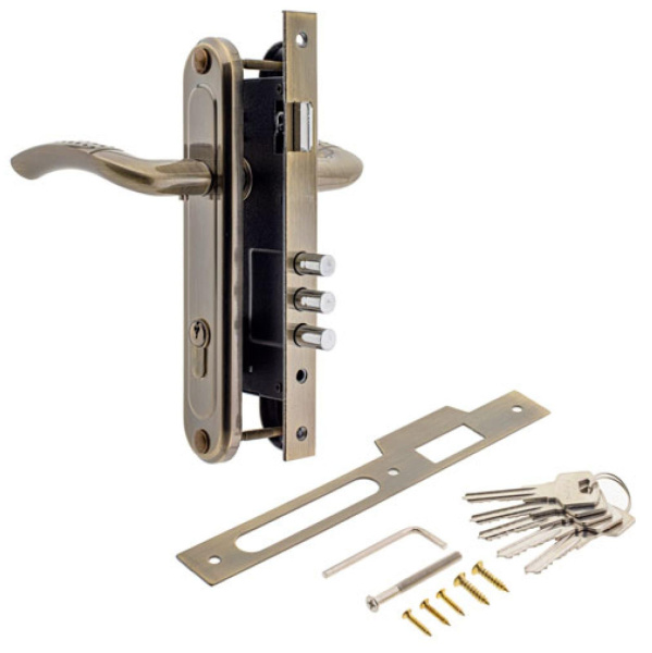 Замок врезной 17см с руч. бронза язычок 2226/70-АВ Avers