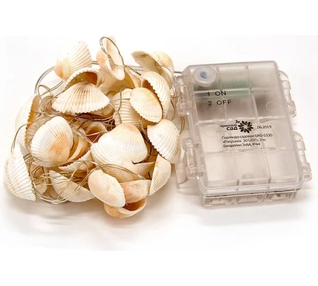 Гирлянда садовая Ракушки 2,0м прозрачный ПВХ/теплый свет GRG-S220 Чудесный Сад