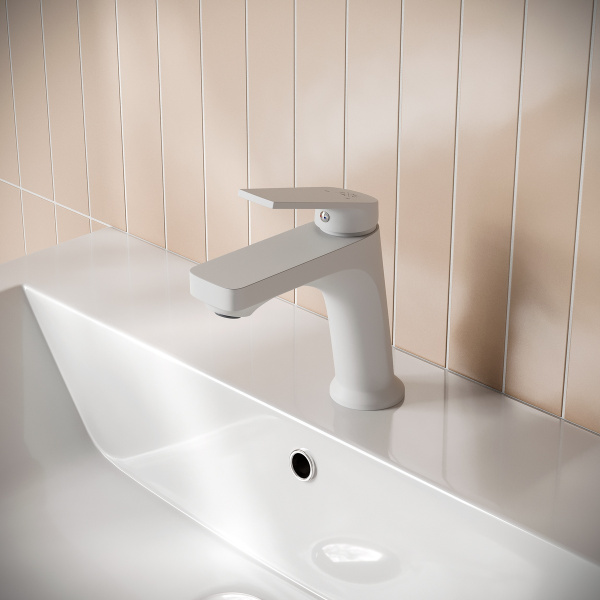 Смеситель умывальник PL7-001F из высокопрочного пластика, белый РМС (81)