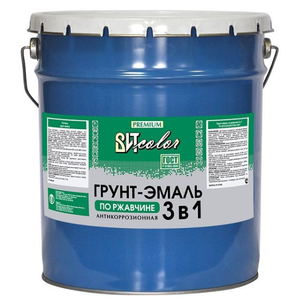 Грунт эмаль по ржавчине 3в1 шоколадная 20кг глянец Вит Color