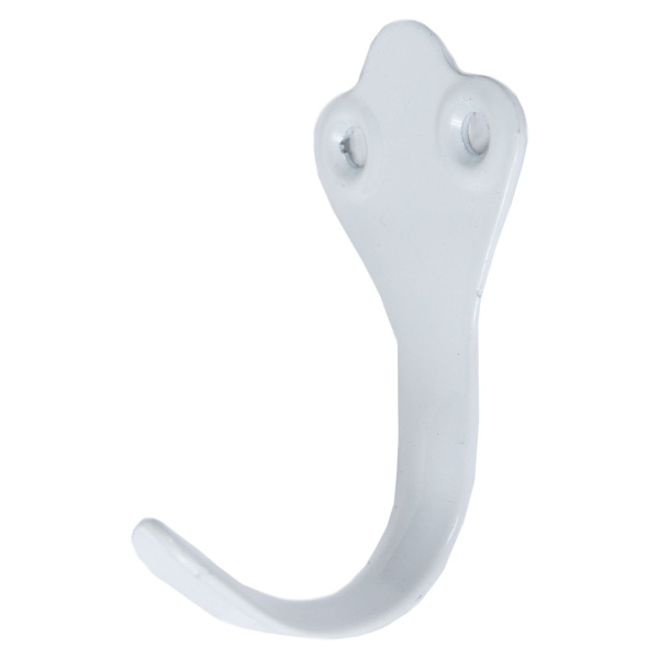 Крючок металл 1 рожковый №2 белый Металлист